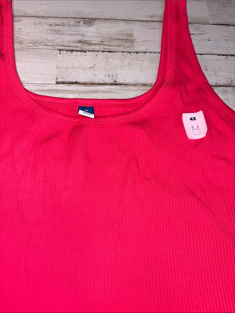 Old Navy Ribbed Cropped Scoop Tank - Bright Pink - Picture 3 of 11